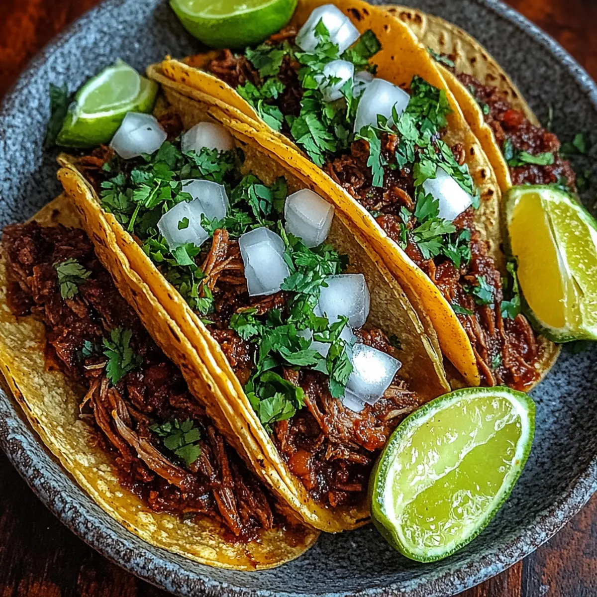 Spicy Slow-Cooked Mexican Birria Tacos