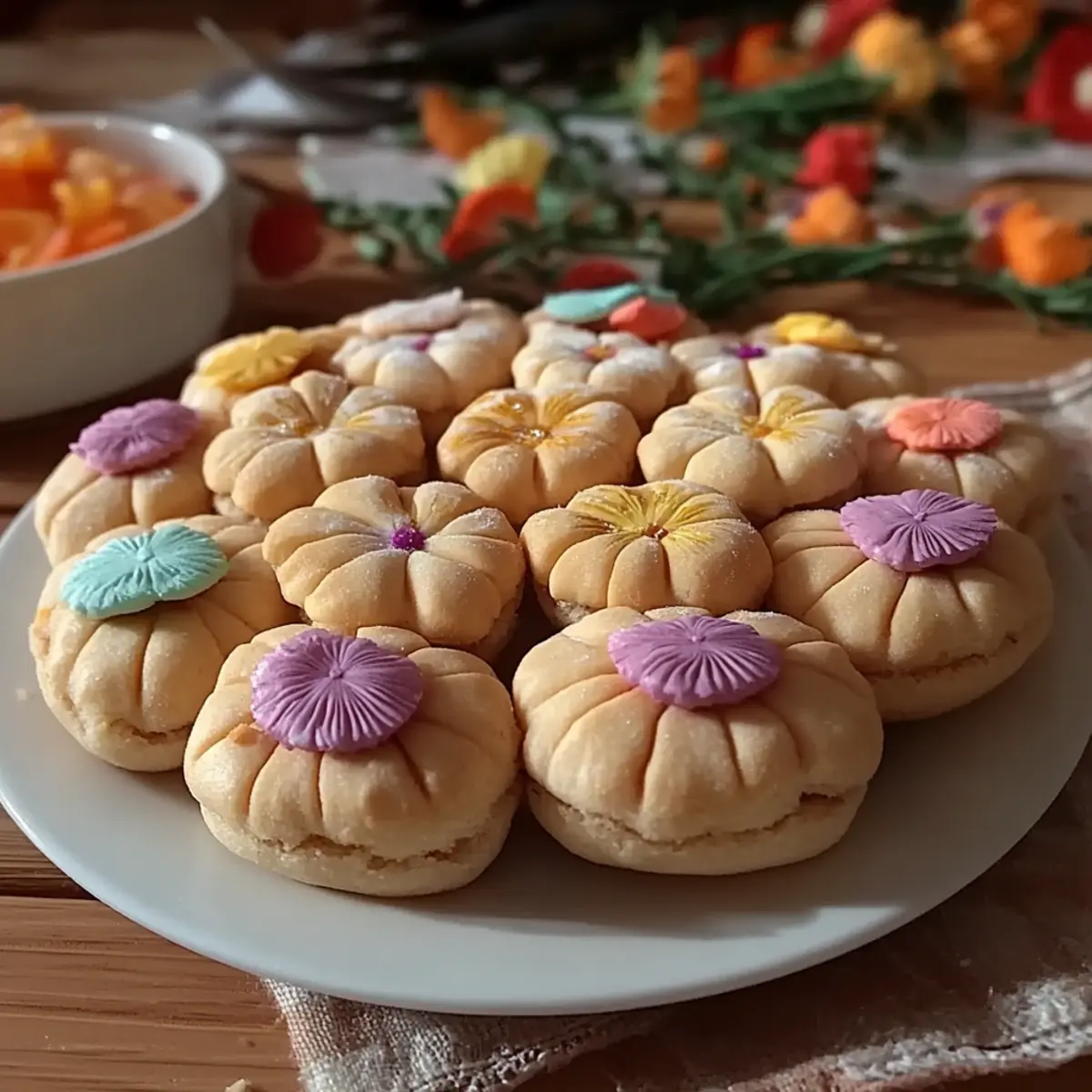 Spring Flower Shortbread Cookies