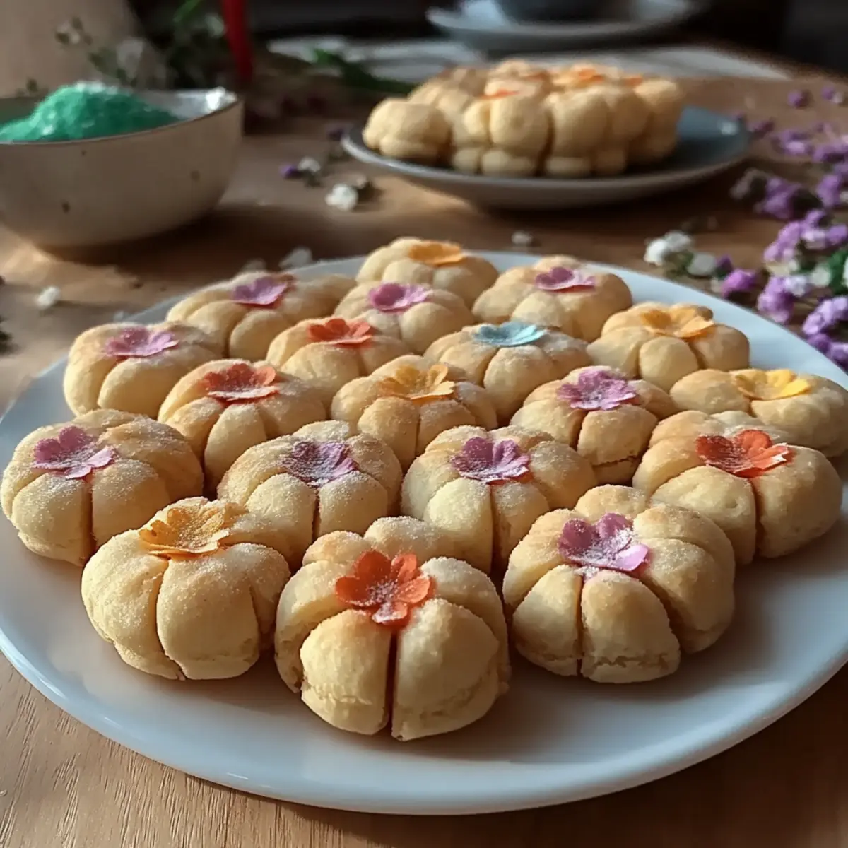 Spring Flower Shortbread Cookies