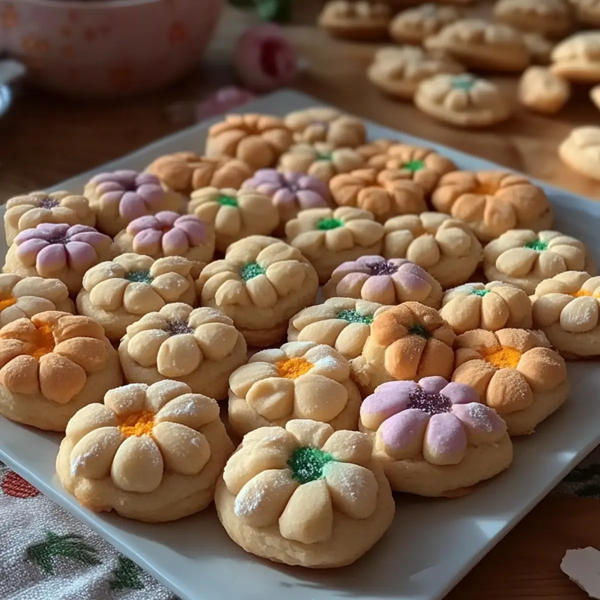 Spring Flower Shortbread Cookies