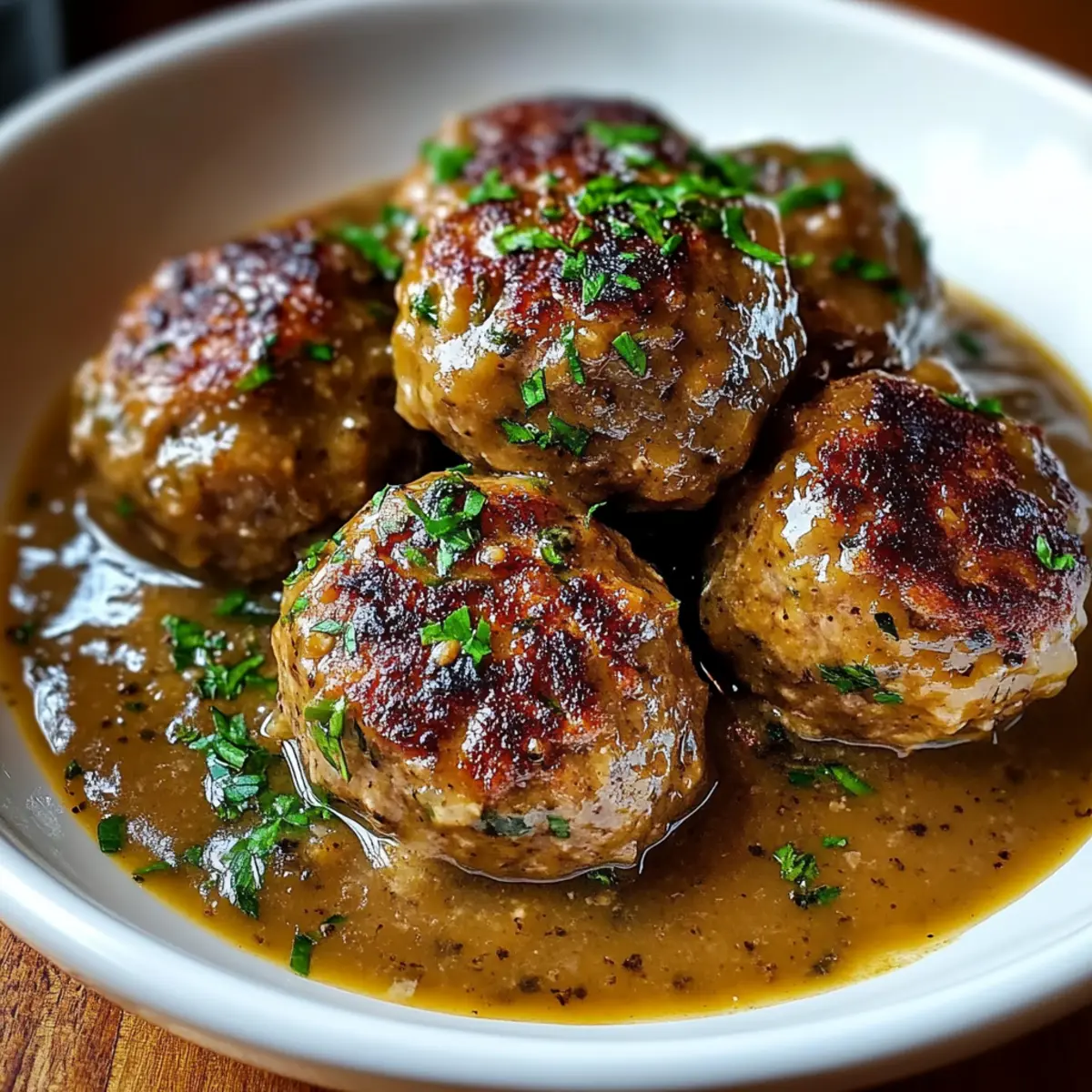 Stuffed Meatballs in Guinness Gravy