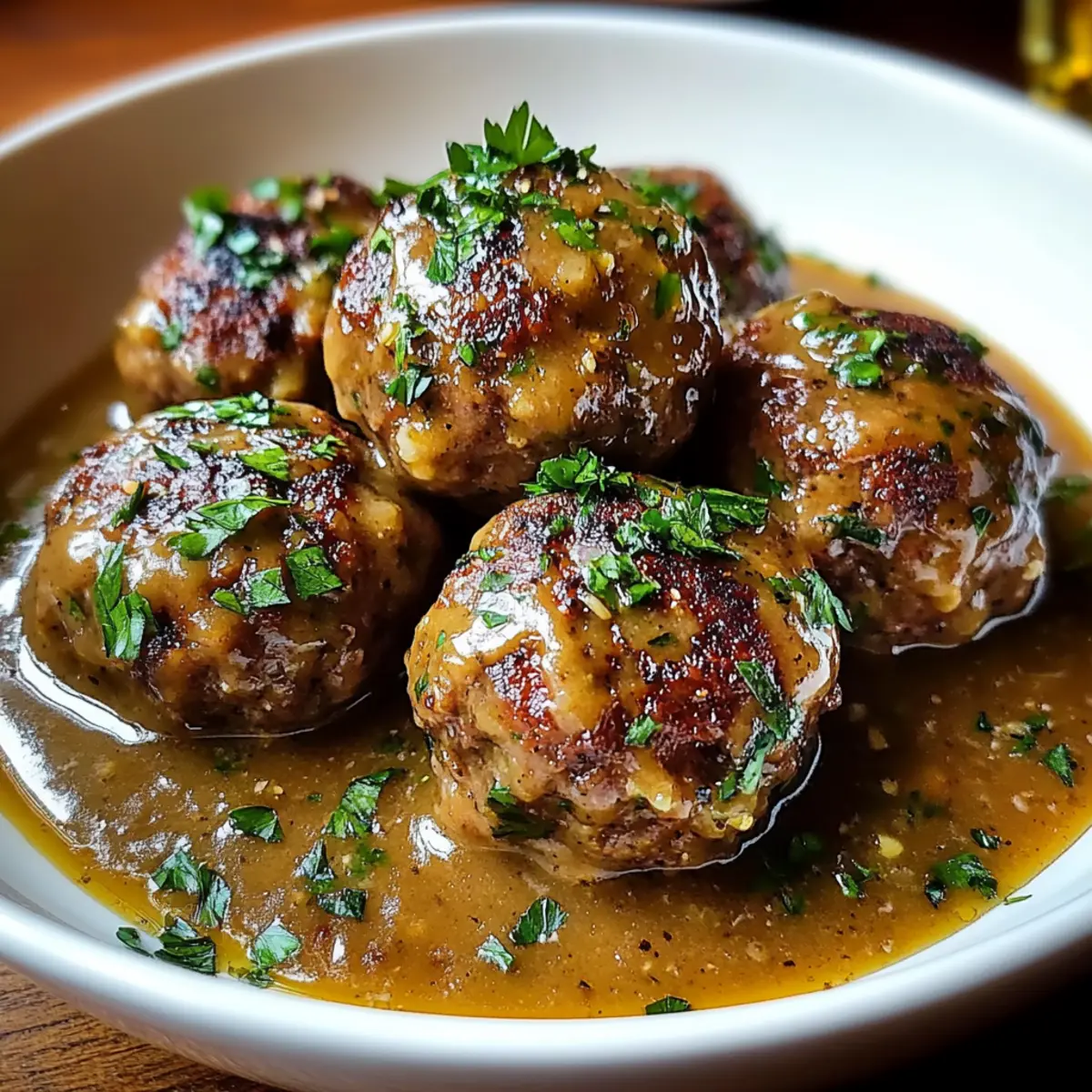 Stuffed Meatballs in Guinness Gravy