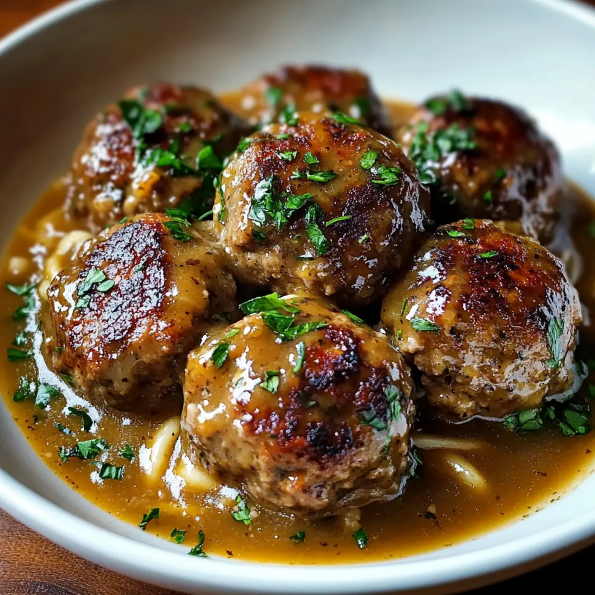 Stuffed Meatballs in Guinness Gravy
