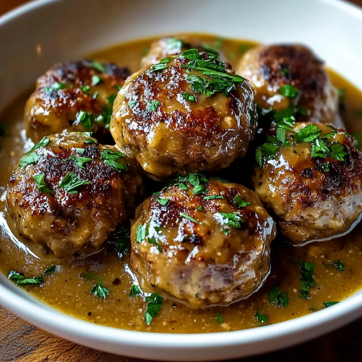 Stuffed Meatballs in Guinness Gravy