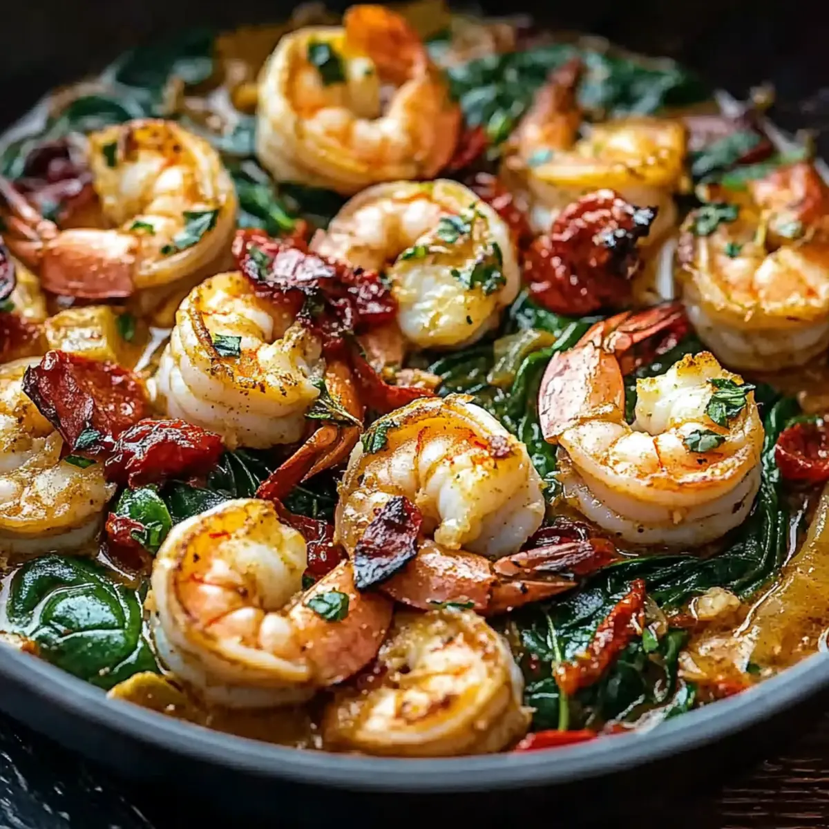 Tuscan Shrimp with Spinach, Artichokes