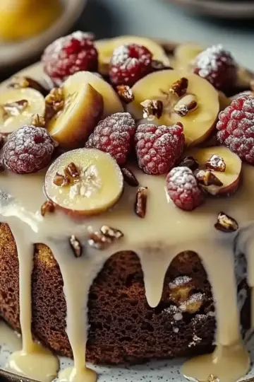 Vanilla Banana Walnut Cake