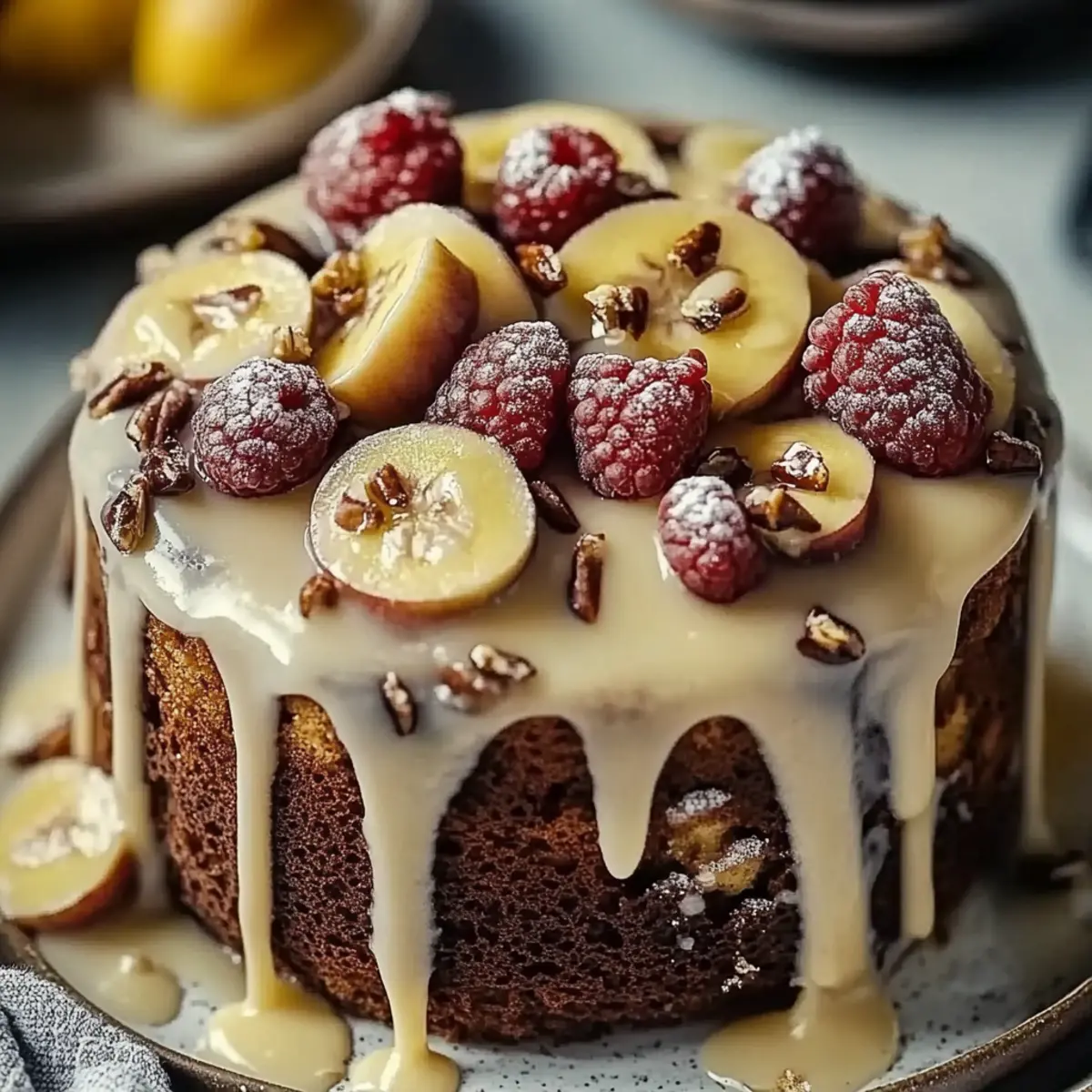 Vanilla Banana Walnut Cake