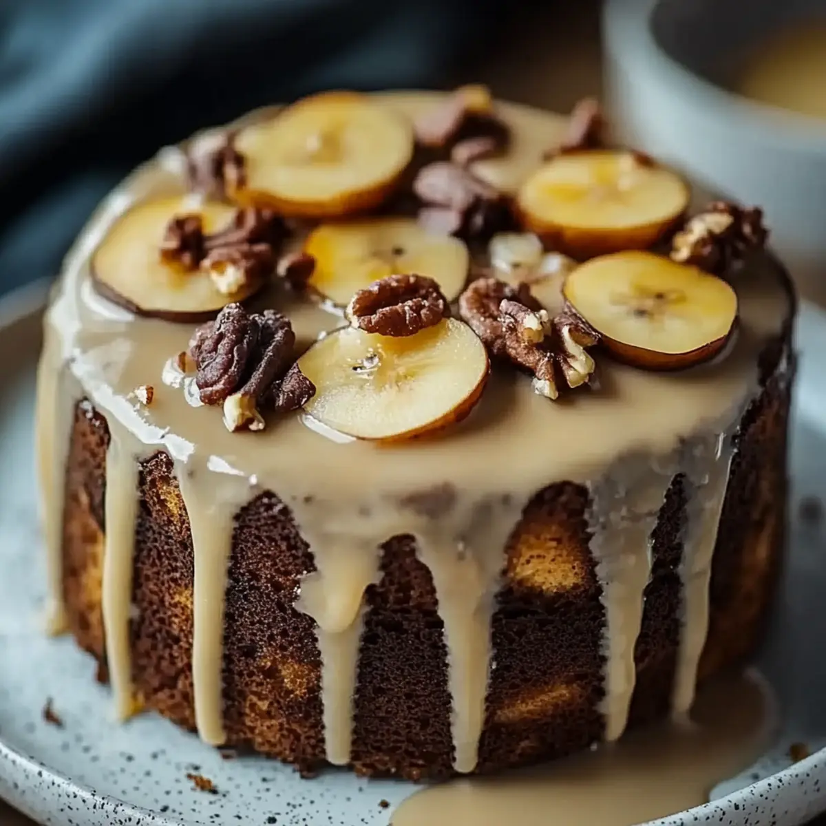 Vanilla Banana Walnut Cake