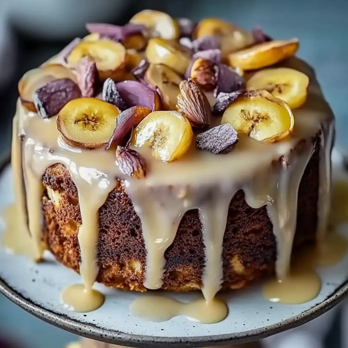 Vanilla Banana Walnut Cake