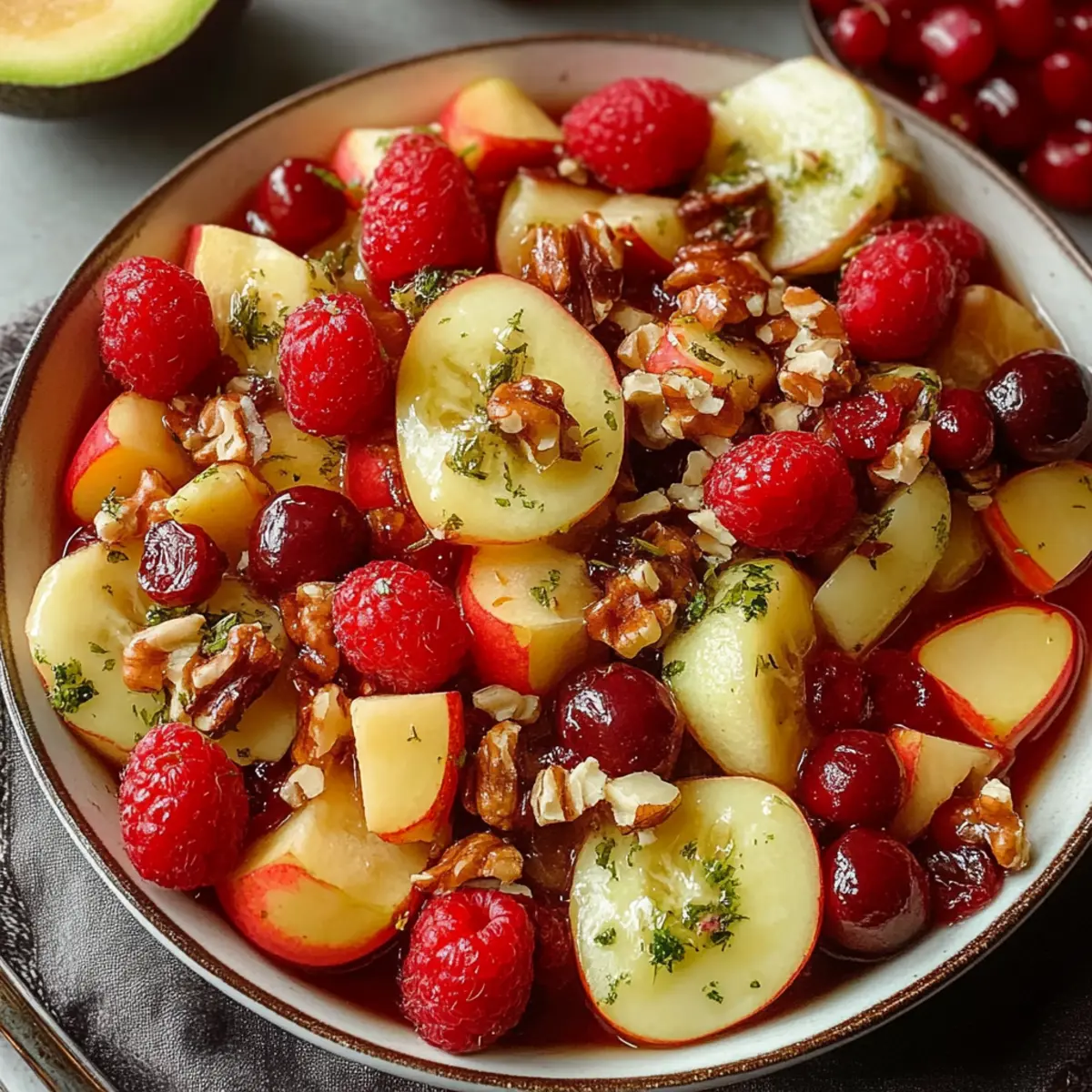 Winter Fruit Salad with Cinnamon Vanilla Dressing