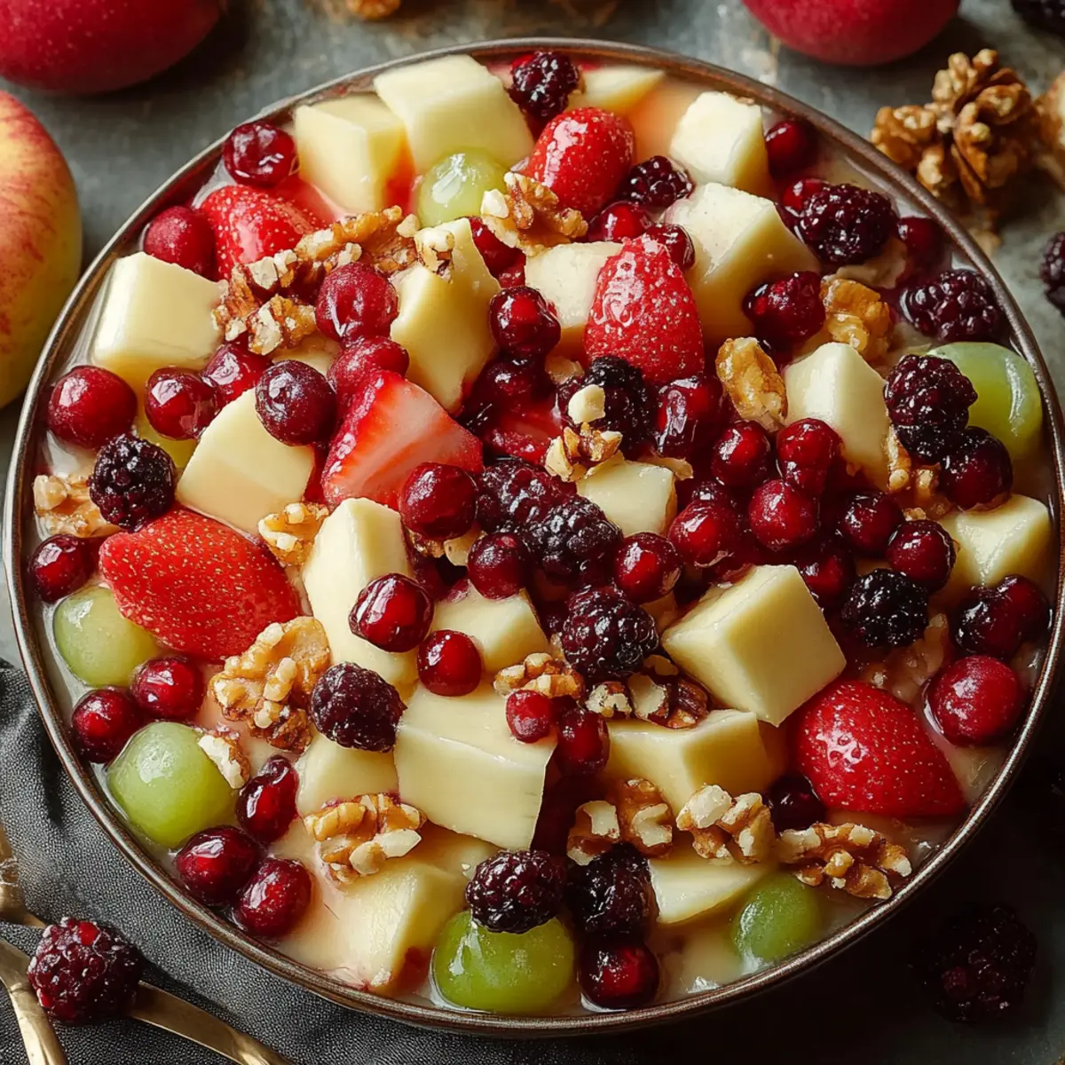 Winter Fruit Salad with Cinnamon Vanilla Dressing