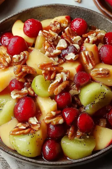 Winter Fruit Salad with Cinnamon Vanilla Dressing