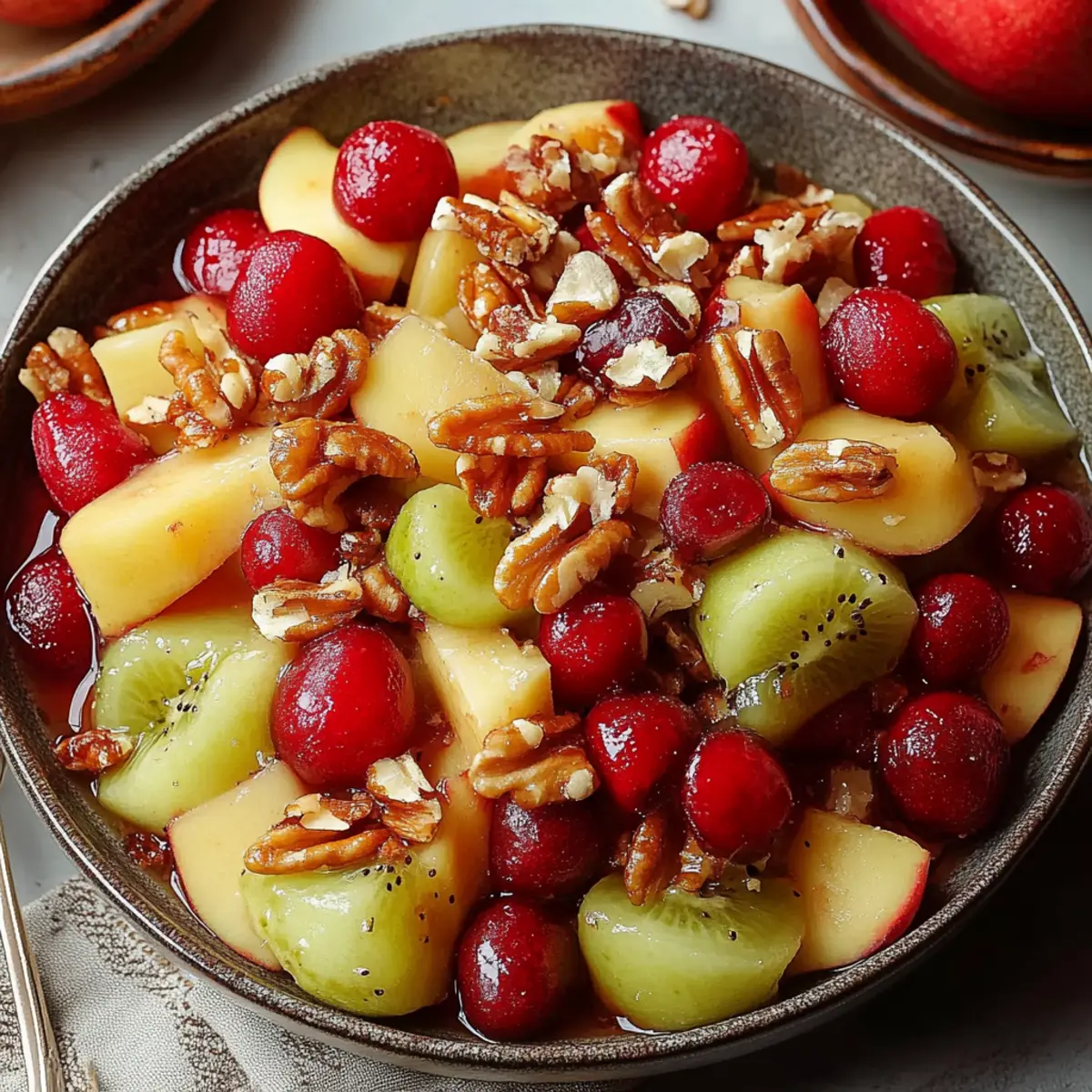 Winter Fruit Salad with Cinnamon Vanilla Dressing
