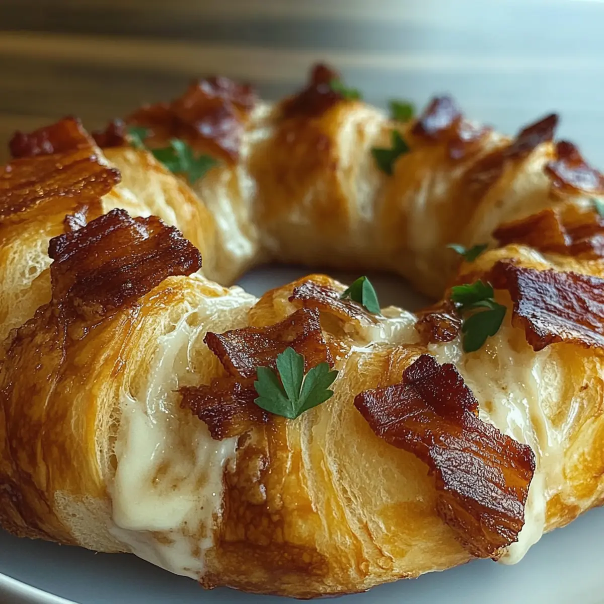 Bacon Brie Crescent Wreath