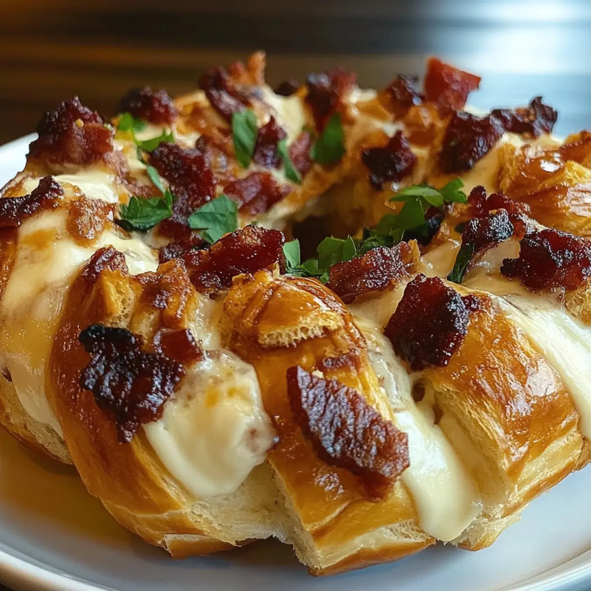 Bacon Brie Crescent Wreath