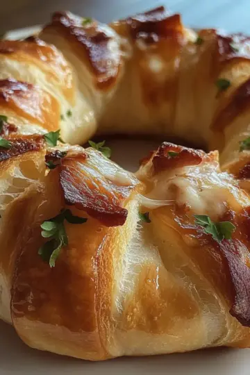 Bacon Brie Crescent Wreath