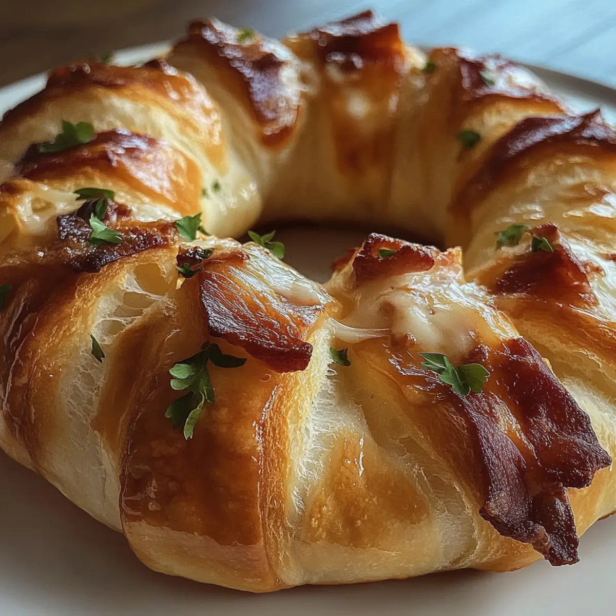 Bacon Brie Crescent Wreath