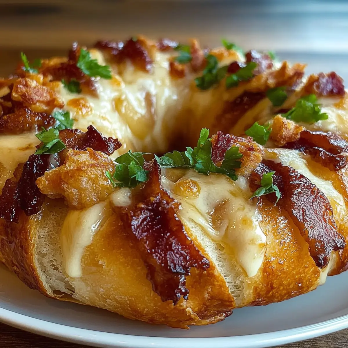 Bacon Brie Crescent Wreath