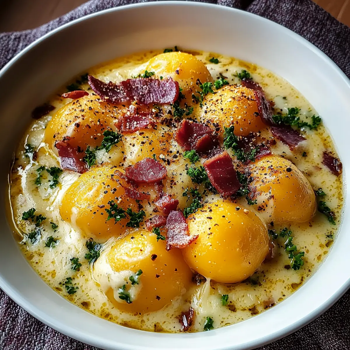 Bacon Cheddar Gnocchi Soup