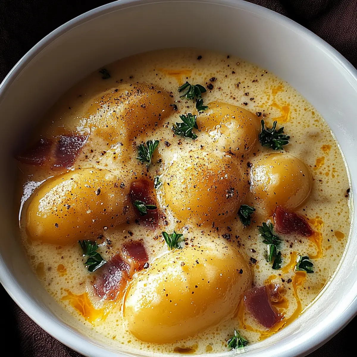 Bacon Cheddar Gnocchi Soup