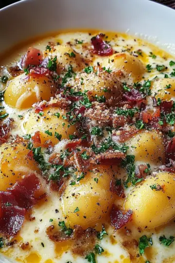 Bacon Cheddar Gnocchi Soup