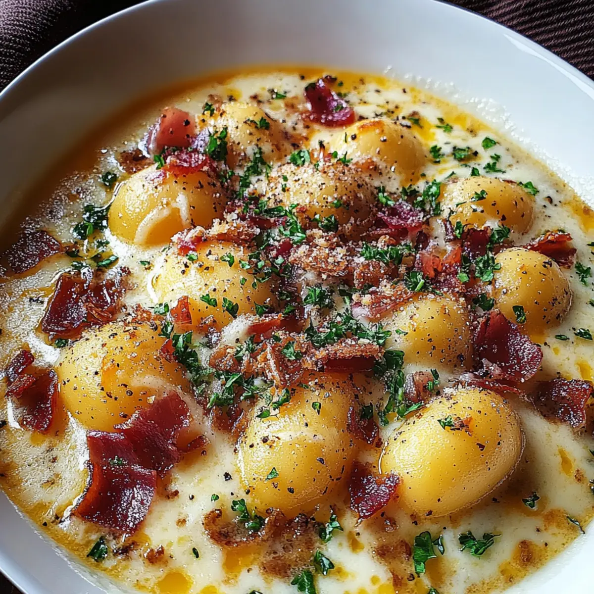 Bacon Cheddar Gnocchi Soup