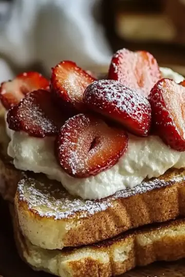 Baked Strawberries and Cream French Toast