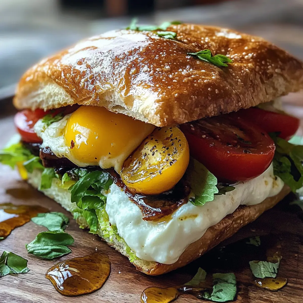 Burrata Italian Focaccia Sandwich