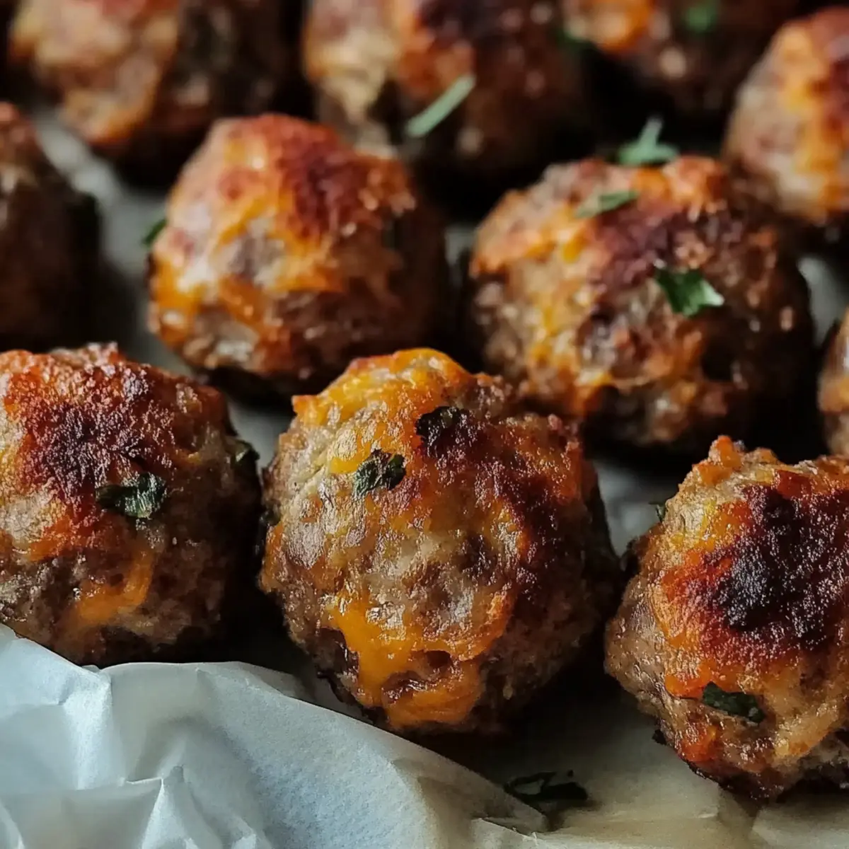 Cheddar Bay Beef Sausage Balls