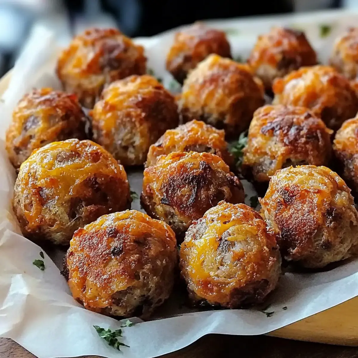 Cheddar Bay Beef Sausage Balls