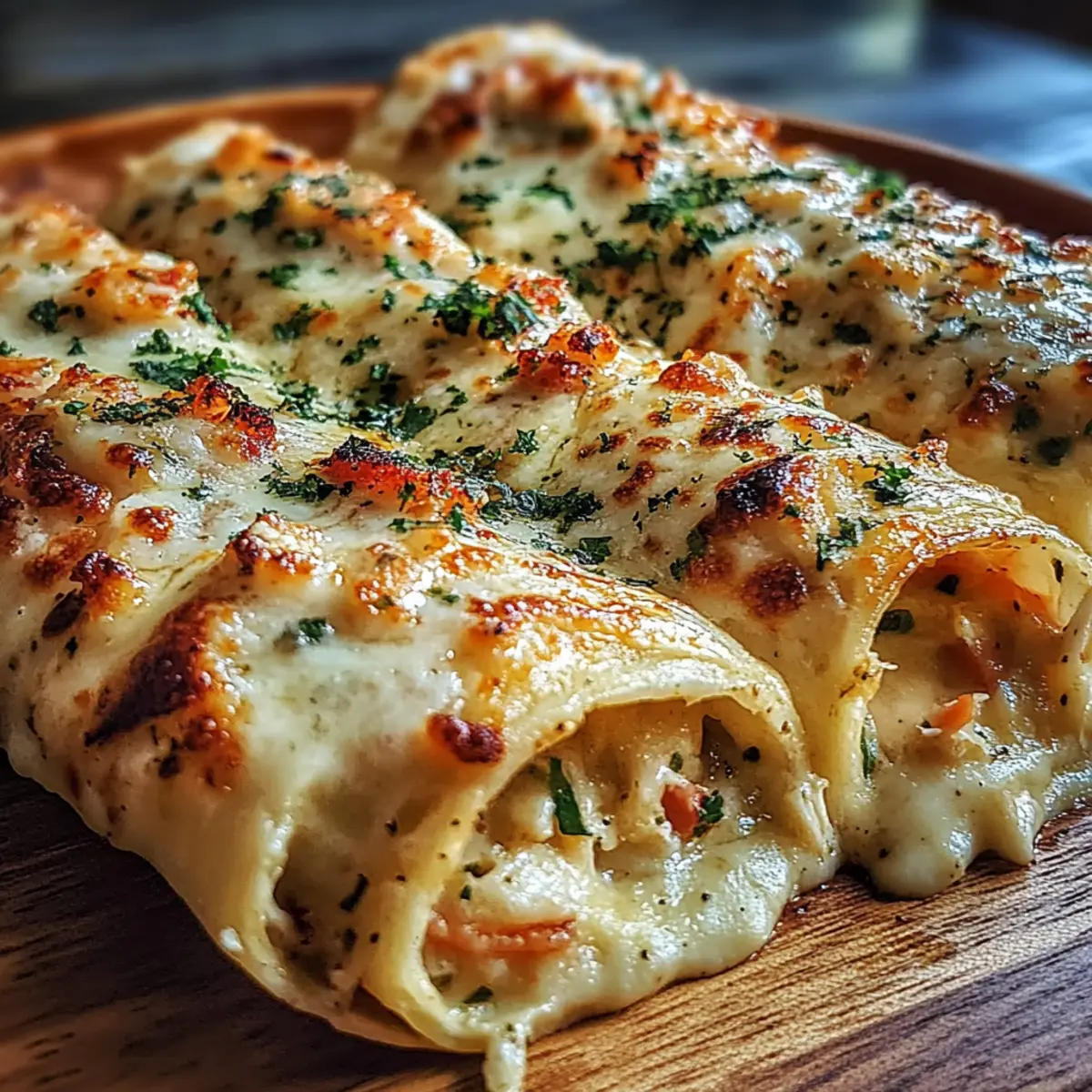 Cheesy Shrimp Alfredo Roll-Ups