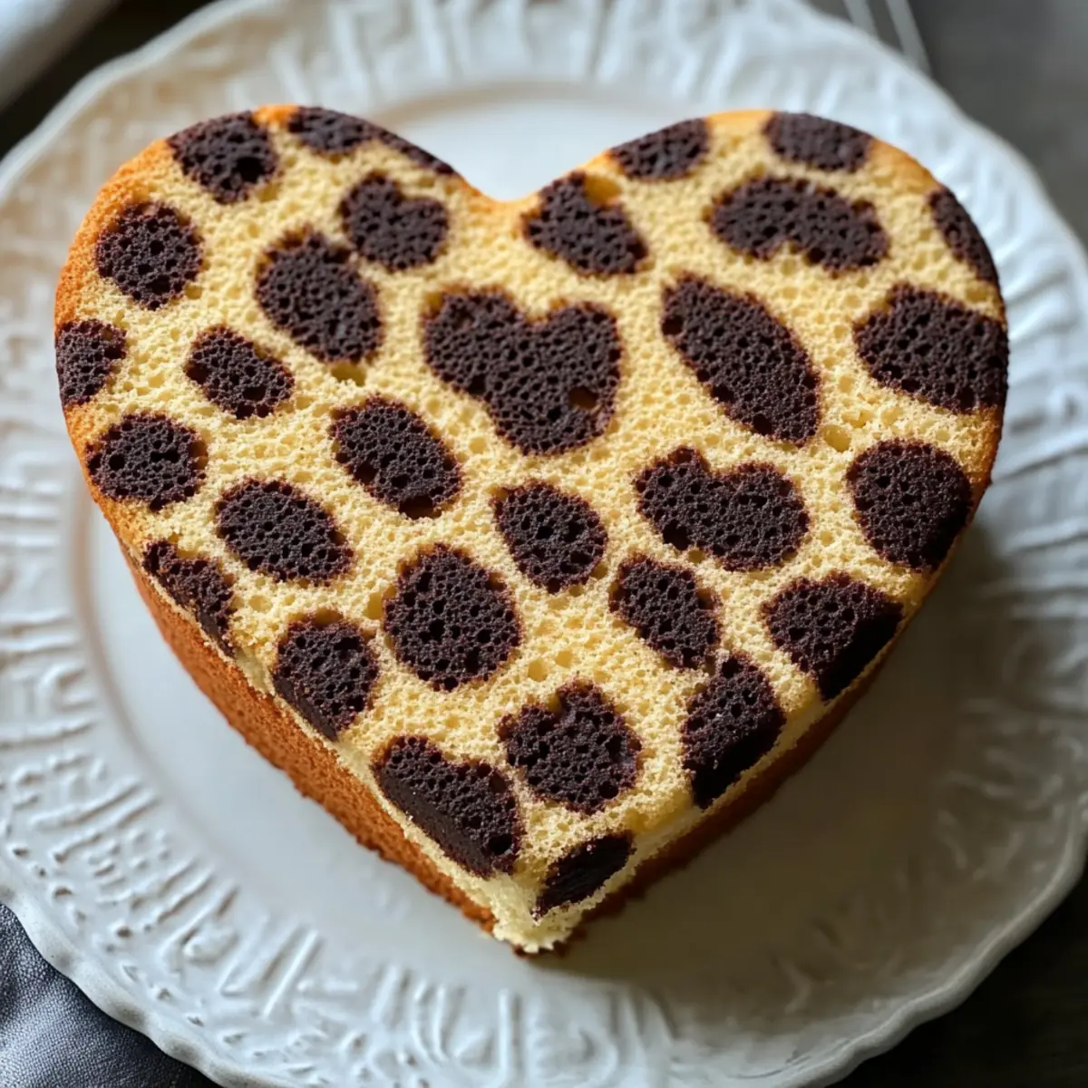 Cheetah Print Heart Cake