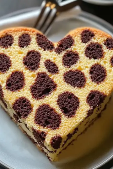 Cheetah Print Heart Cake