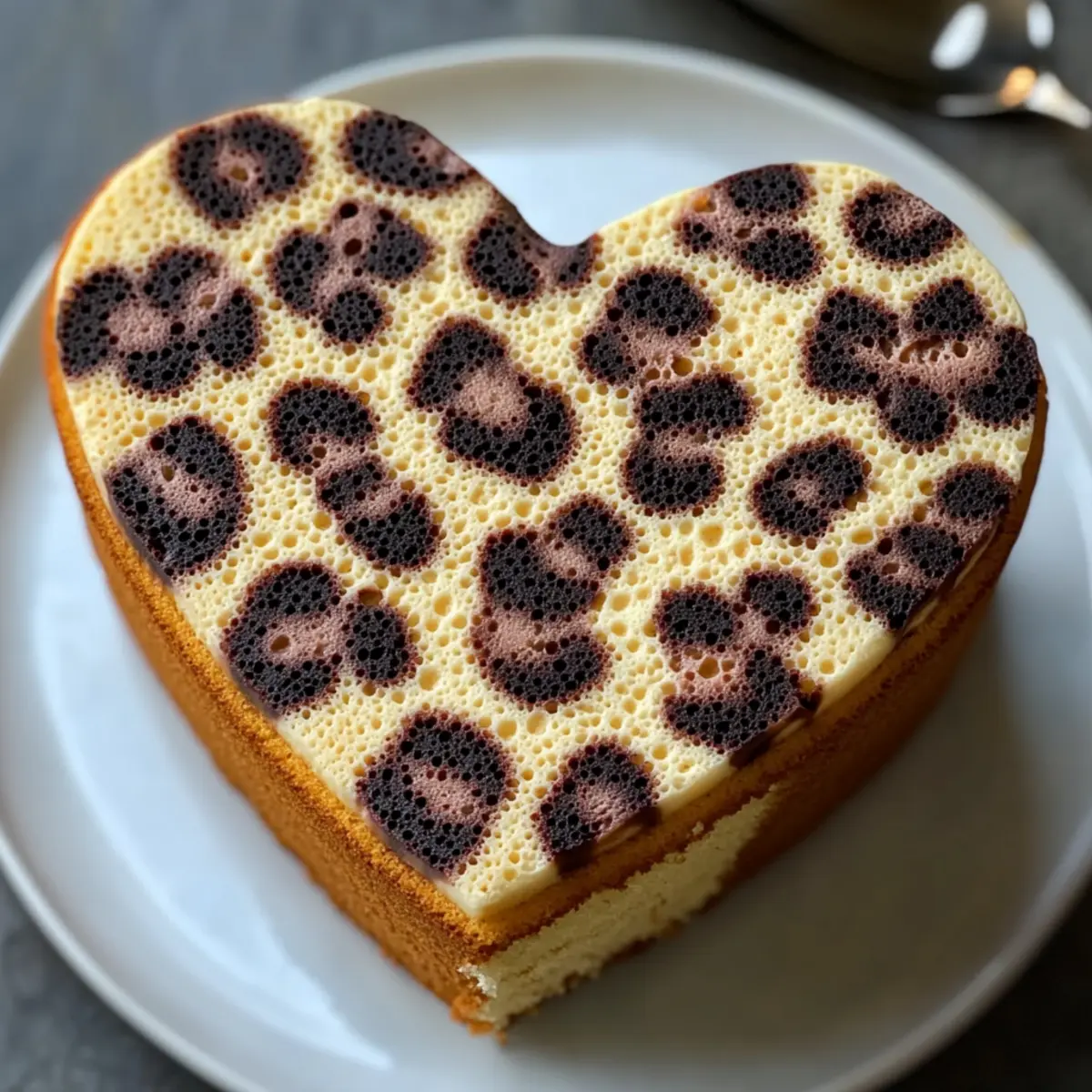 Cheetah Print Heart Cake
