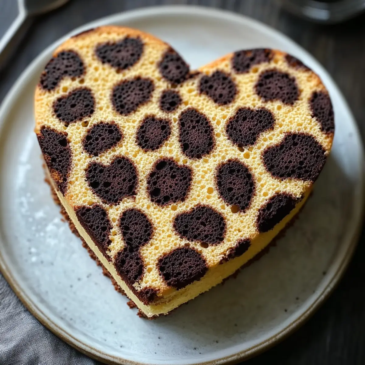 Cheetah Print Heart Cake