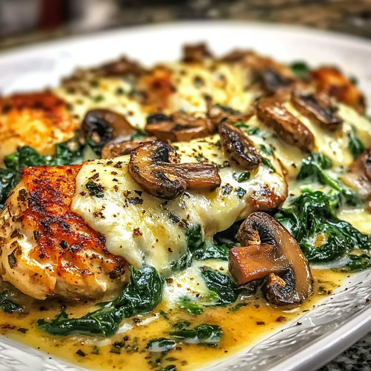 Chicken Spinach Mushroom Low Carb Oven Dish
