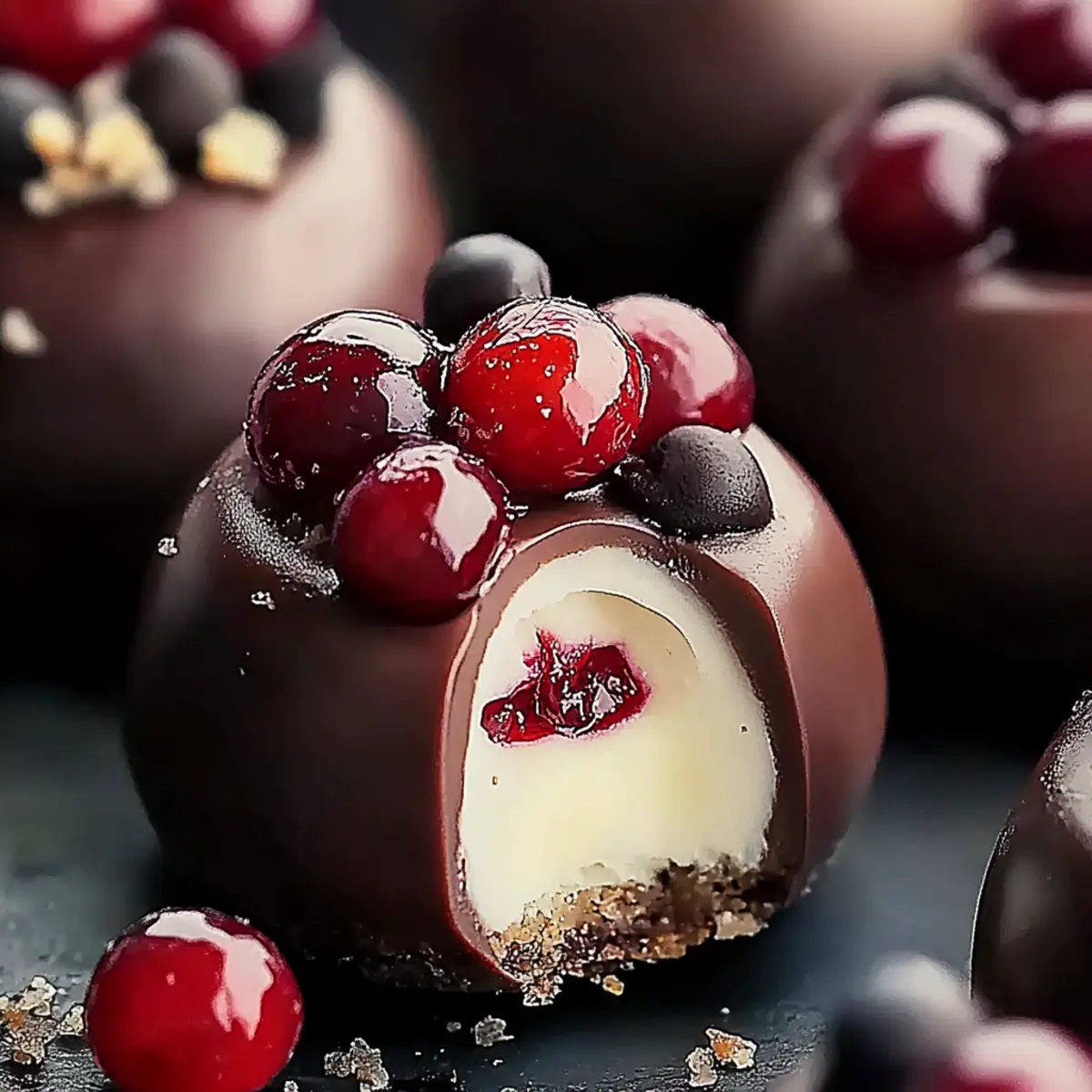 Chocolate Cherry Cheesecake Truffles