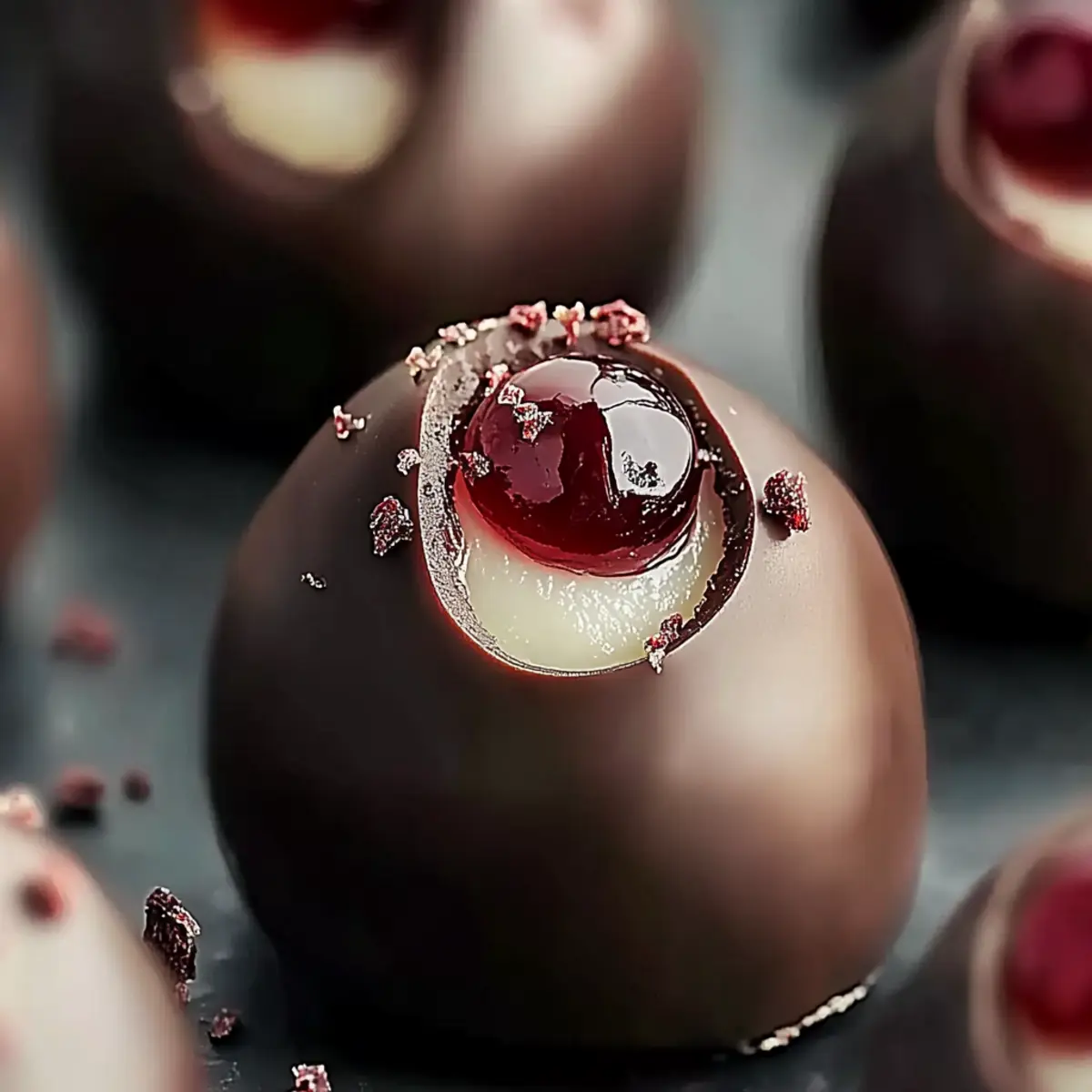Chocolate Cherry Cheesecake Truffles