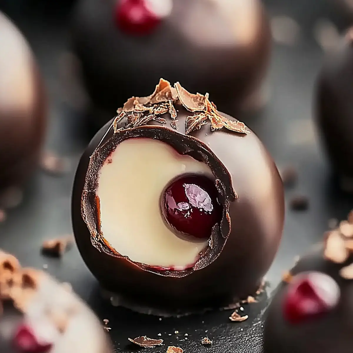Chocolate Cherry Cheesecake Truffles