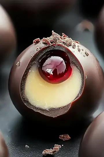 Chocolate Cherry Cheesecake Truffles