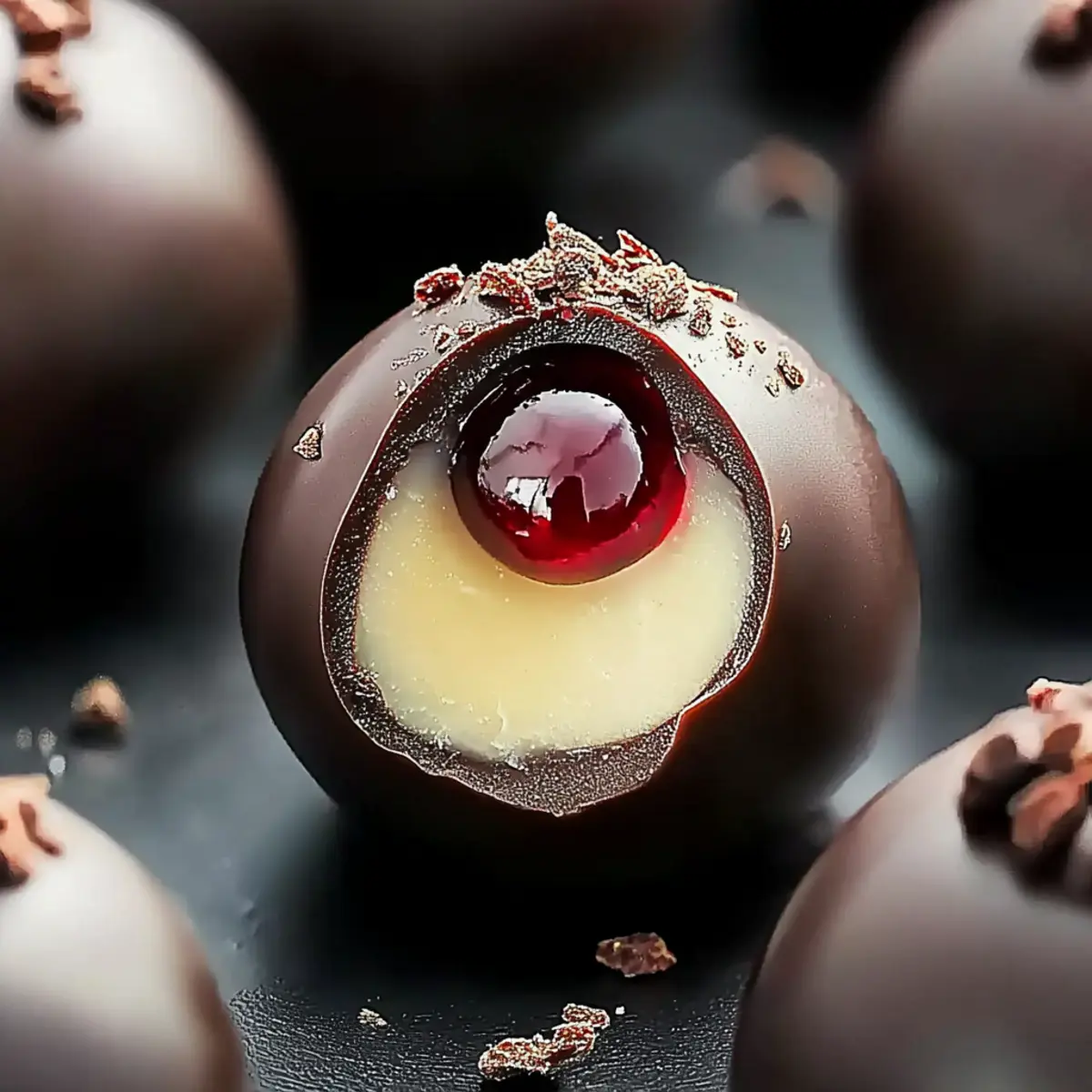 Chocolate Cherry Cheesecake Truffles