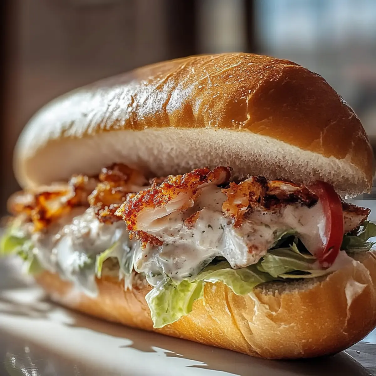 Chopped Chicken Bacon Ranch Sandwich