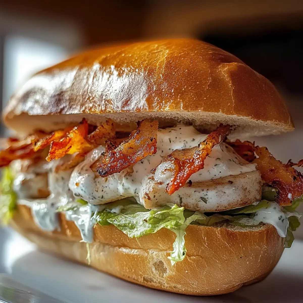 Chopped Chicken Bacon Ranch Sandwich