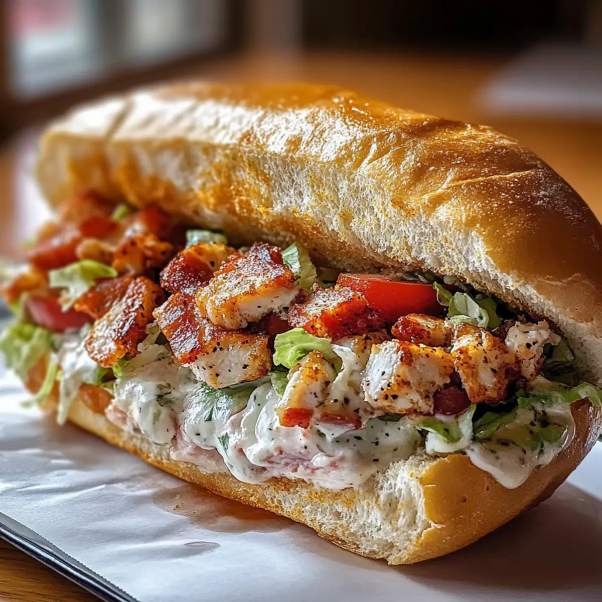 Chopped Chicken Bacon Ranch Sandwich