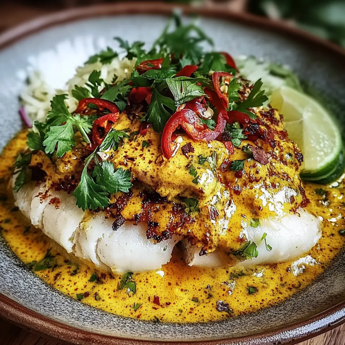 Coconut Lime Fish Curry with Jasmine Rice