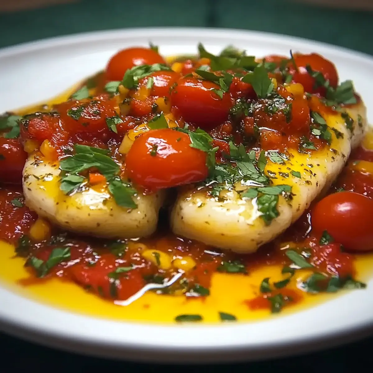 Cod Fillets with Cherry Tomato Sauce
