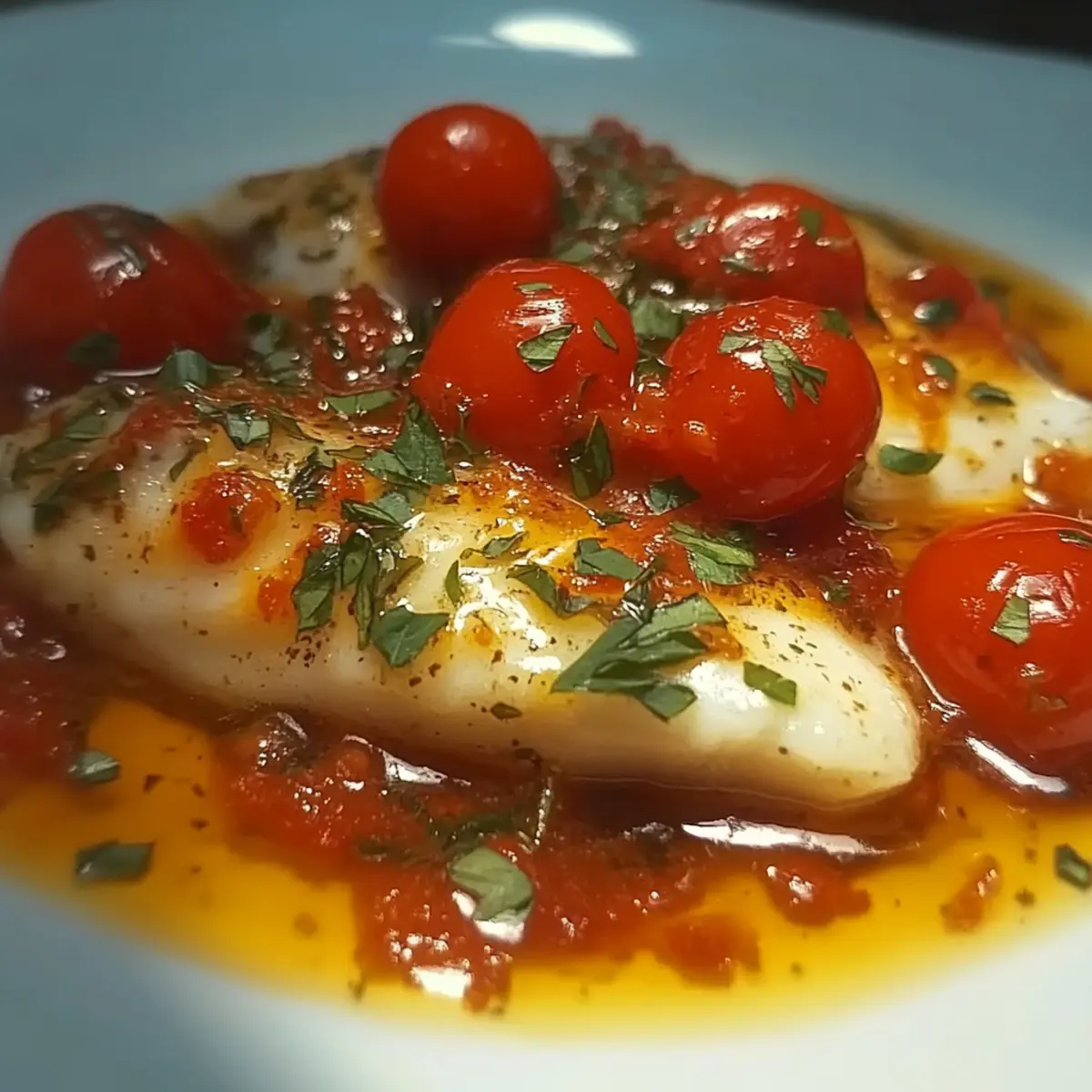 Cod Fillets with Cherry Tomato Sauce