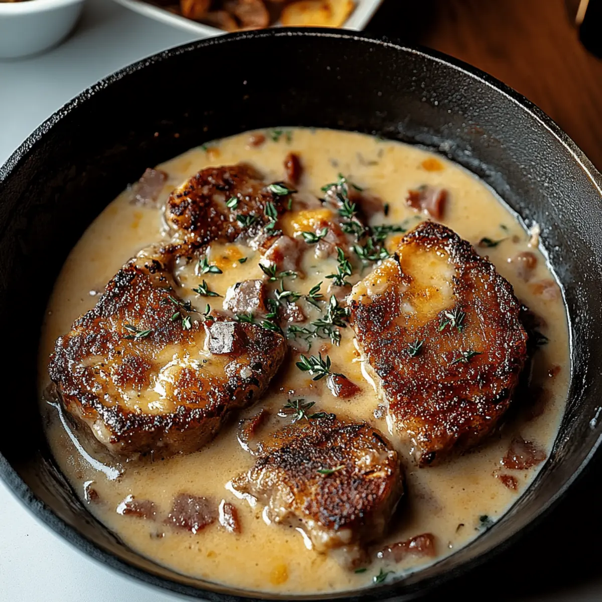 Country Fried Pork Chops with Bacon Gravy