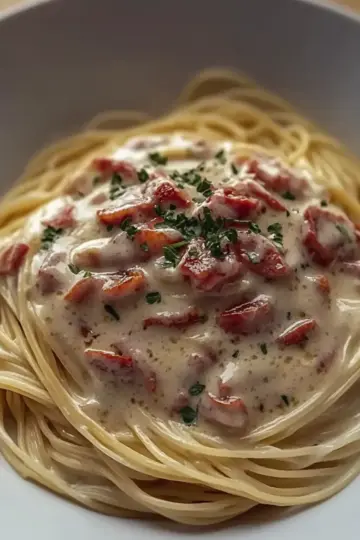 Cream Spaghetti with Bacon