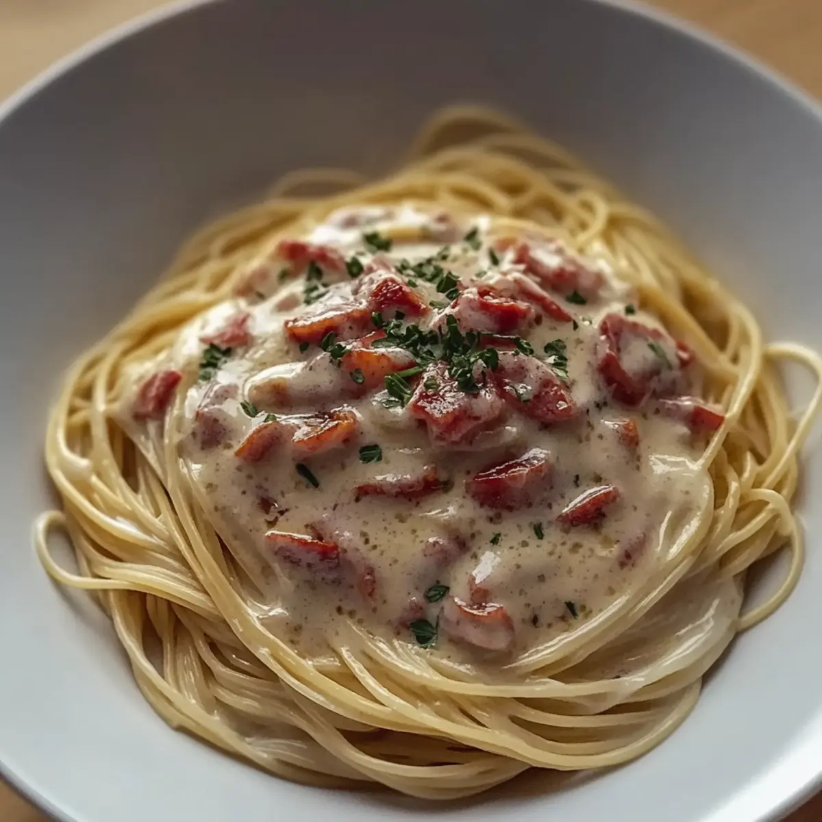 Cream Spaghetti with Bacon